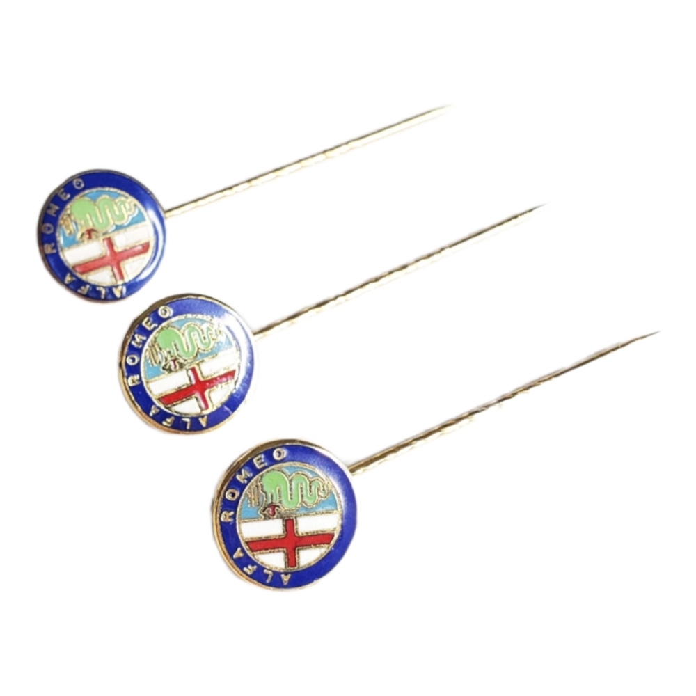 Vtg Alfa Romeo Pins Enamel Tie Lapel